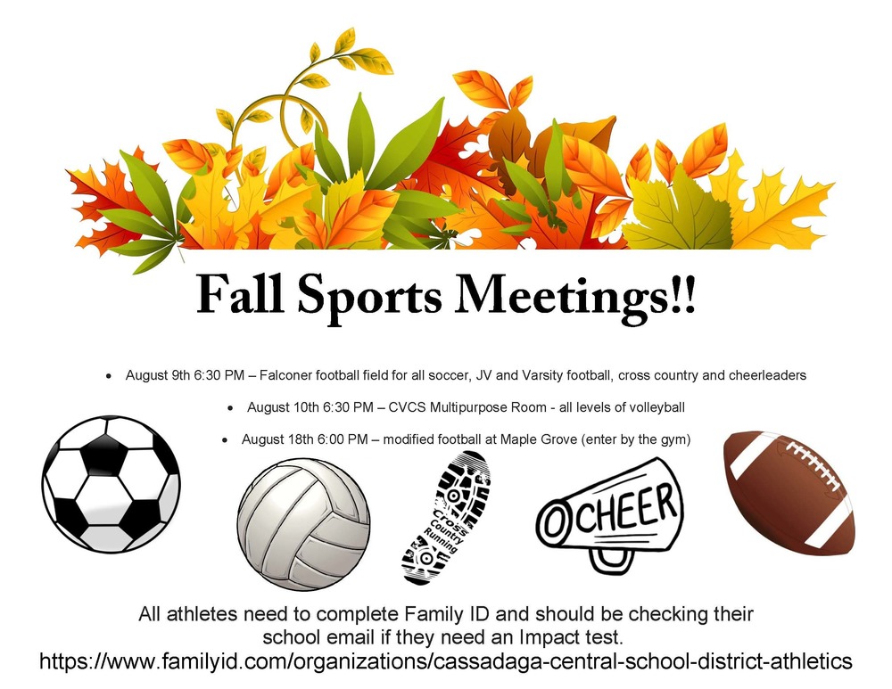 Fall Sports Meetings