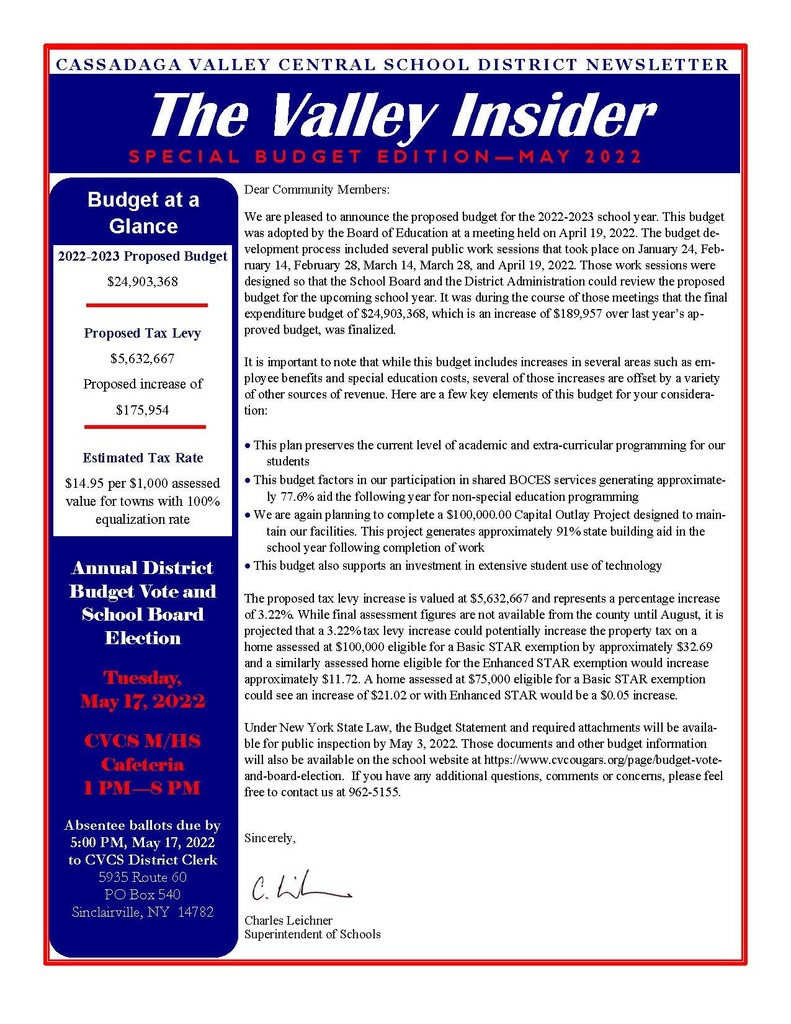 The Valley Insider Special Budget Edition - 2022